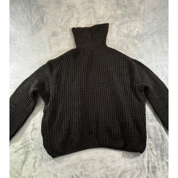 Falls Creek Sweater Women's 2X Chunky Knit Turtleneck Black Warm Winter Pullover - Picture 2 of 16